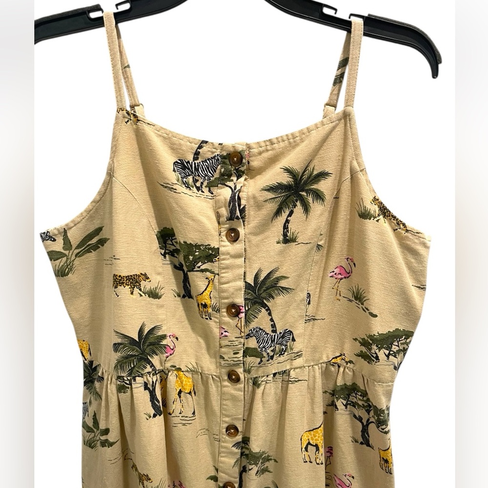 Tropical Print Beige Sundress - Picture 3 of 12